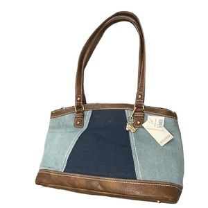 Est. 1946 NWT Denim and Faux Leather Shoulder Tote